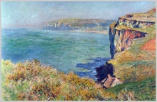 Claude Monet - Cliffs at Varengeville Poster 17.5" x 11.5" Laminated