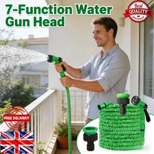 Expandable Garden Hose Pipe NEW Heavy Duty Anti Kink 7 Function Water Spray Gun