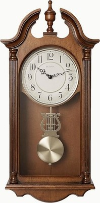 Bulova Saybrook Wall Clock Brown Cherry