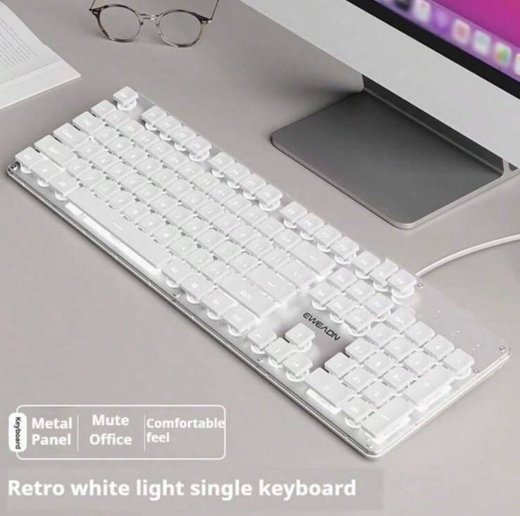 EWEADN 104-key Keyboard Gaming LED White