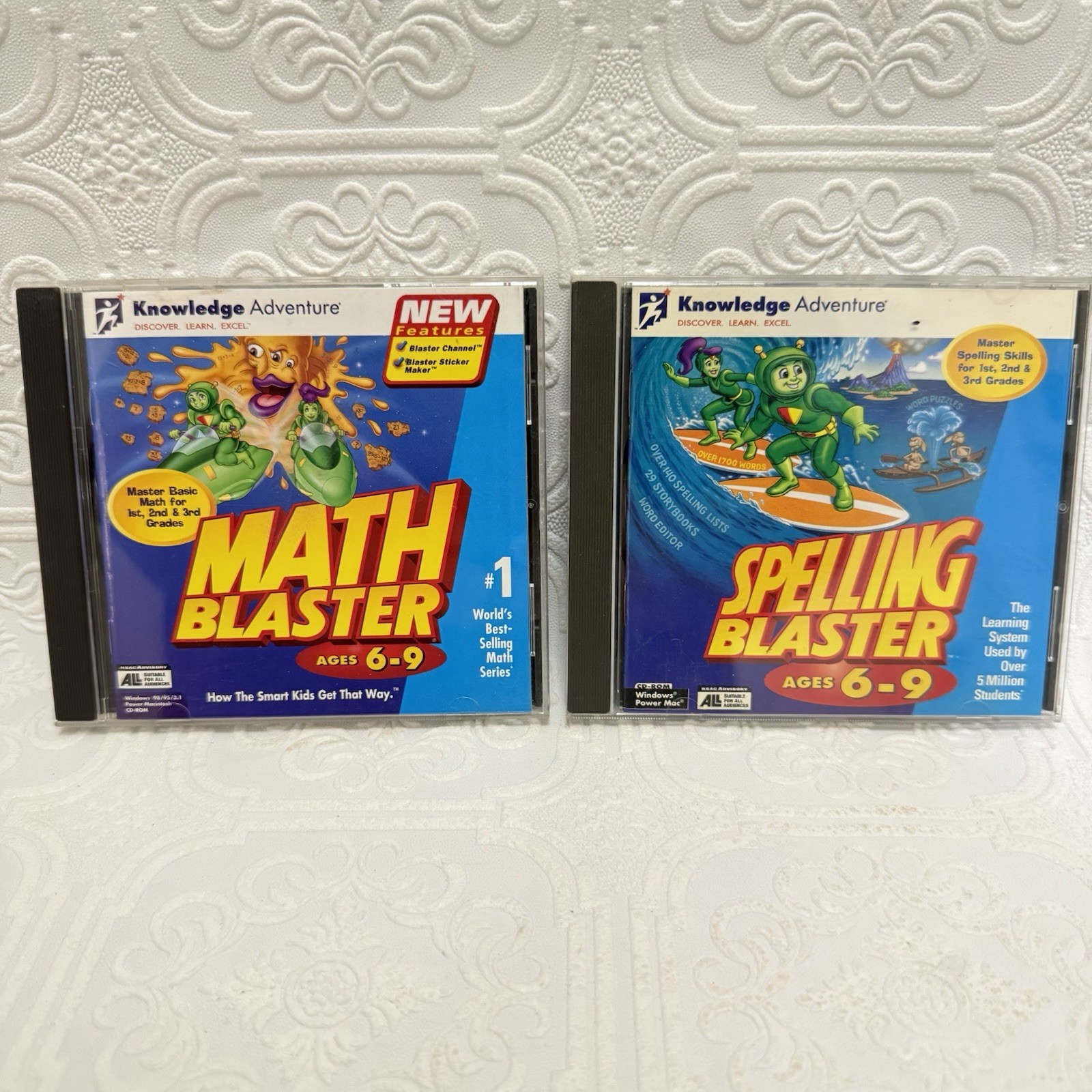 Knowledge Adventure Math Blaster & Spelling Blaster Ages 6-9 PC Game Windows