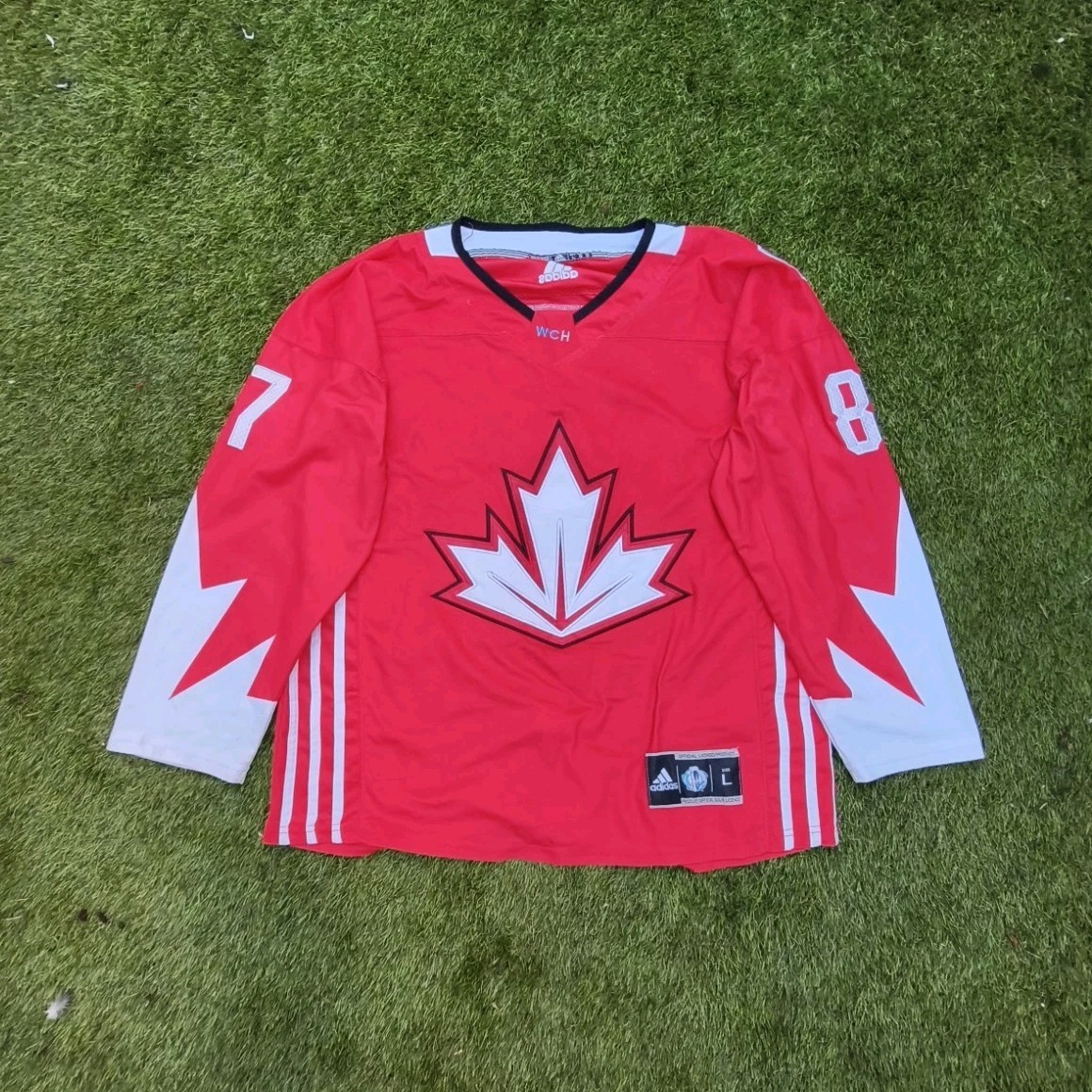 adidas Maglia hockey Team Canada X Crosby rossa Crosby 87 con patch manica
