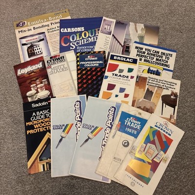 Vintage Paint Colour Cards/ Colour Charts Decorating Crown/leyland/sadolin Etc 7