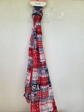 NEW Patriotic 4th of July/ Veterans /Memorial Scarf Stars Stripes USA 63" x 14"