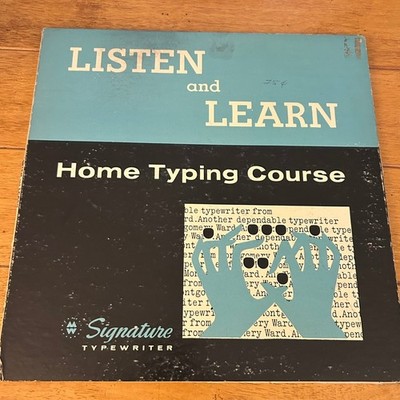 LISTEN & LEARN Home Typing Course LP Record Signature Typewriter Instructional