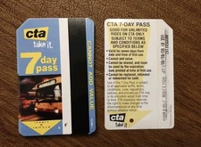 CTA Chicago Transit Authority 7-Day Pass 2000 FREE SHIPPING