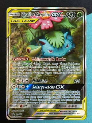 Bisaflor & Serpifeu GX SM229 Promo Fullart Deutsch Exc Pokemon