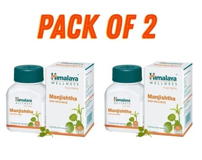Himalaya Kräuter MANJISHTHA Tabletten Haut Wellness 2 Schachteln 60 Tabs KOST...