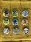 Lot Of 9 ♻️Handmade 🌼 1 Inch Recycle & Flower Pin Buttons Stamped Pinbacks — photo 5