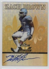 2012 Leaf Valiant Yellow 3/10 Zach Brown #ZB1 Auto 0t3
