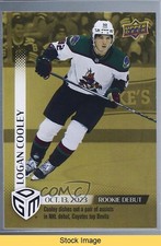 2023 Upper Deck Game Dated Moments Rookie Debut Gold /100 Logan Cooley READ 10ft
