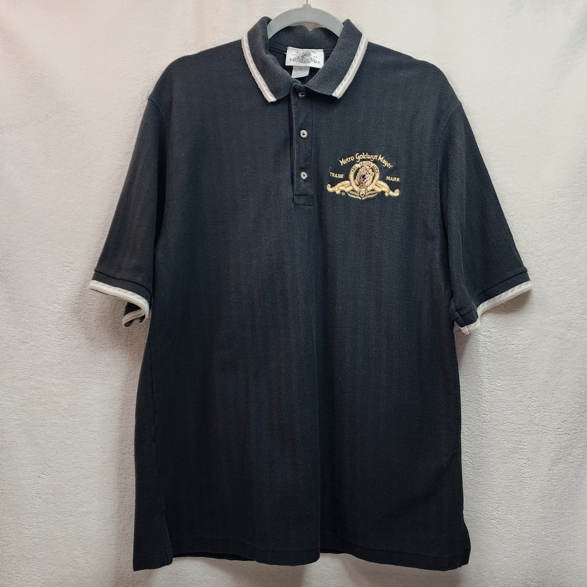 Rare Vtg 90s USA Metro Goldwyn Mayer MGM Single Stitch Black Embroidered Logo XL View 2