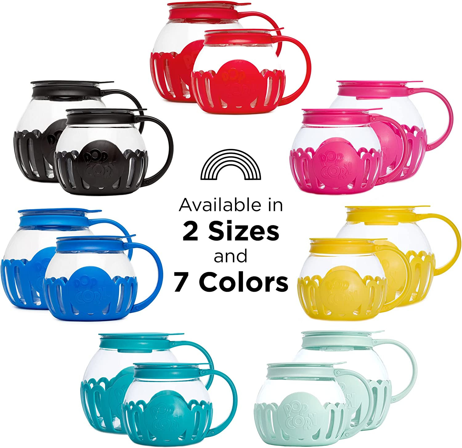 Ecolution Patented Micro-Pop Microwave Popcorn Popper with Temperature Safe Glas