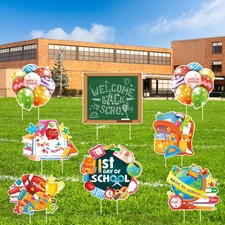 Welcome Back to School Decorations Yard Sign with Stakes,Large Waterproof Fir...