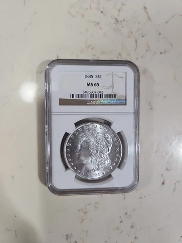 1885 Morgan Silver Dollar NGC Graded MS65