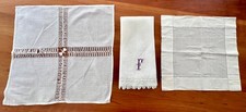 Vintage Konvolut 3 Leinenteile 2 Tischdecken 1 Hand/Gästetuch