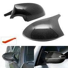 2x Carbonfaser-Stil Außenspiegelkappen Für BMW 1er E81 05-09,3er E90 E91 05-07