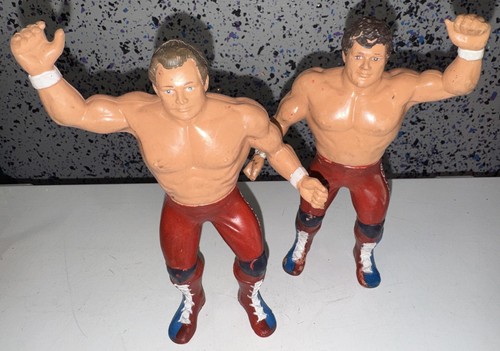 WWF LJN British Bulldogs 1986 Wrestling Figures Dy...