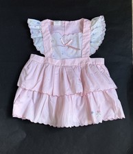 Vintage 80  s/ 90  s Toddler Girl Pale Pink Apron Style Dress  Size 24Months