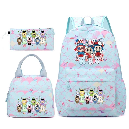 2025 Labub- 3pc/set Back Pack Back To School Bag Rucksack Pencil Case Lunch Bag - Picture 19 of 25