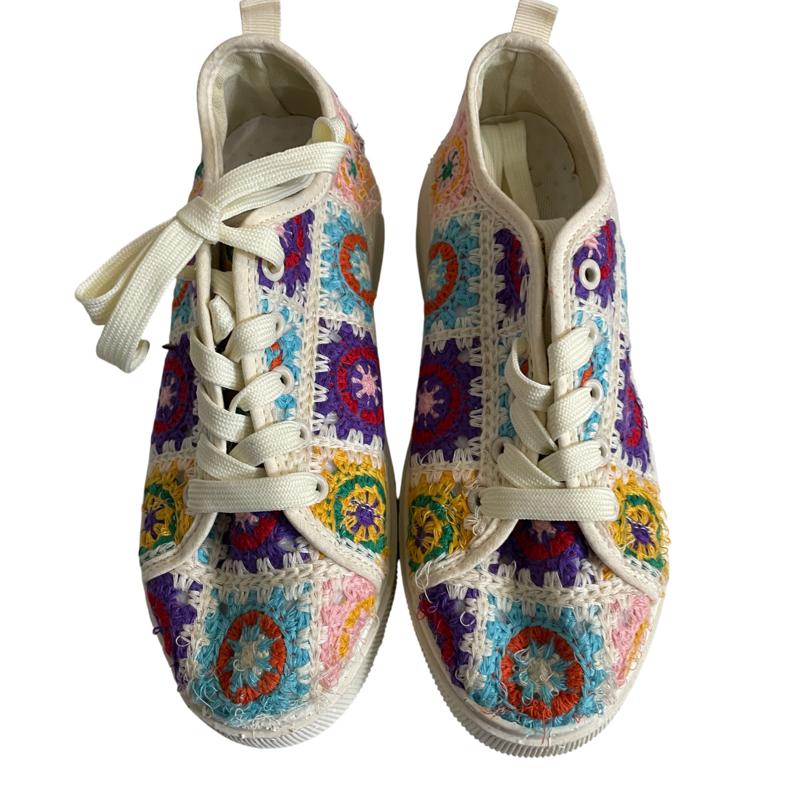 Mata Crochet 7 Patchwork Multi Colored Platform S… - image 2