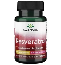 Swanson Resveratrol 250mg 30 Capsules EXP 12/2026