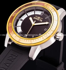 Invicta Men SPECIALTY GOLD BROWN SILVER BLACK Dial Strap 45mm Stylish Watch