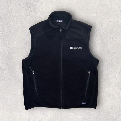 Patagonia Full Zip Vest Black Embroidered Company Logo Size Mens