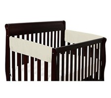The Peanutshell 2-Pack Crib Rail Guard Padded Protectors In Ivory- 100 Cotton