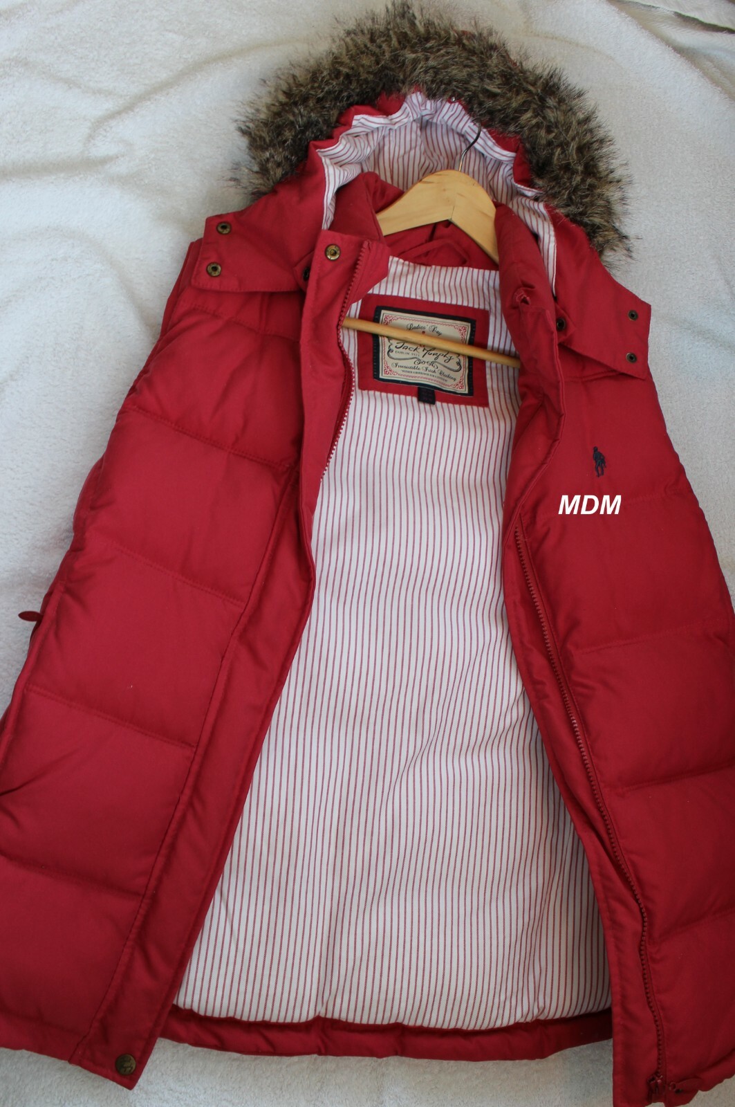 Jack Murphy Dark Pink Fur Trim Detachable Hood Hooded Padded Gilet Bodywarmer 12 image 3