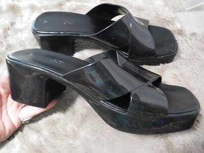 PFR Jeffrey Campbell Bubblegum Platform Jelly Sandals Black