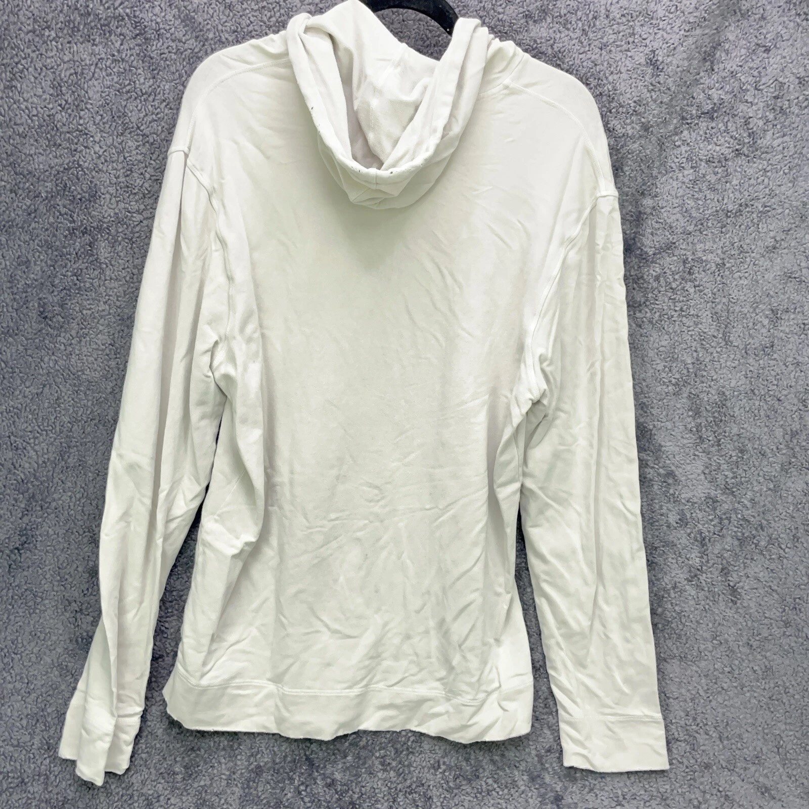 OFF WHITE Felpa con cappuccio oversize oversize James Perse taglia 2 crema avorio media tagliata pullover