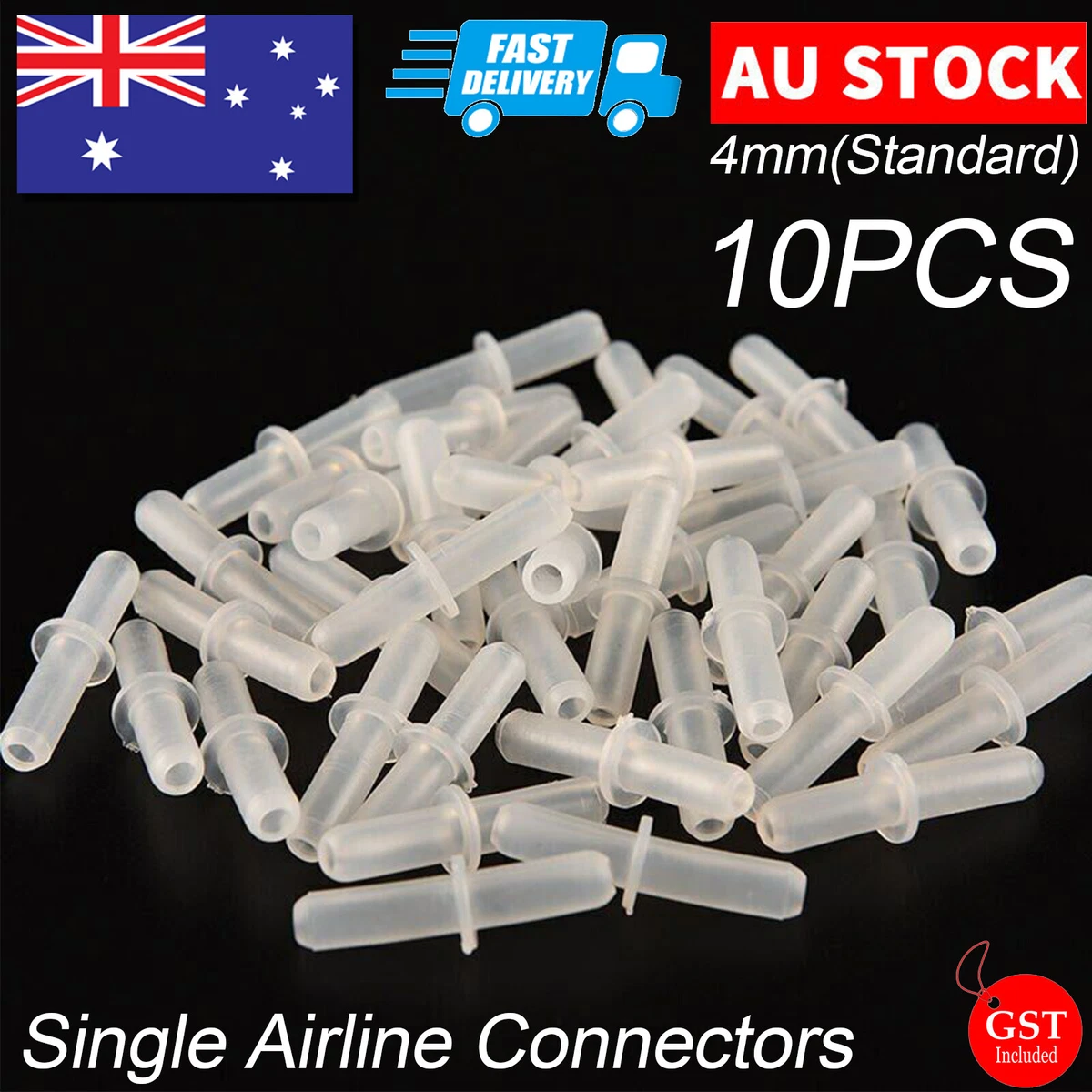 Air Pump Single Connector Piece Aquarium Fish Tank Airline Hose Air Tubing  x10