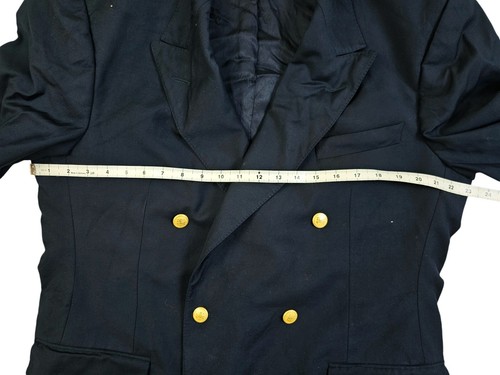 HOT VTG Men BURBERRYS STOCKWOOD DOUBLE BREAST GOLD BUTTONS WOOL NAVY BLAZER 44 L - Picture 12 of 15