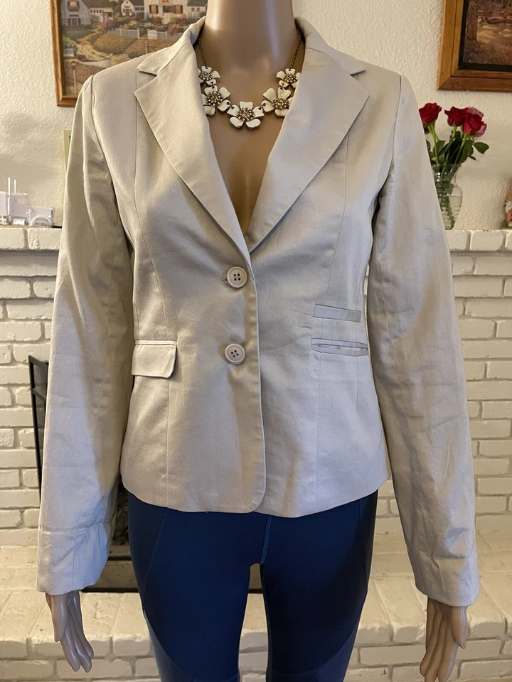 Chaqueta Blazer Mujer Love Culture Beige Abrigo de Carrera Junior Talla Pequeña Foto 2 de 4