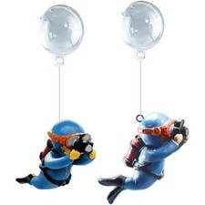 2PCS Floating Aquarium Divers Floating Fish Tank Decor Floating Diver Ornaments