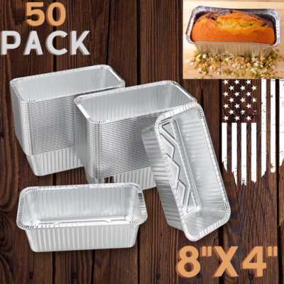 Disposable Loaf Pans 50-Pack Heavy Duty Inch