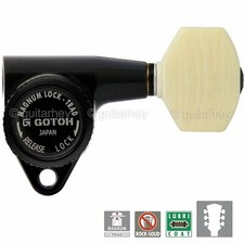 NEW Gotoh SG301-M07 MGTB L3 R3 Set Locking Tuners SMALL IVORY Buttons 3x3, BLACK