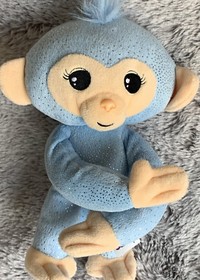 10" Fingerlings Baby Monkey Blue w Sound Bendable Arms & Legs Plush Toy Rare