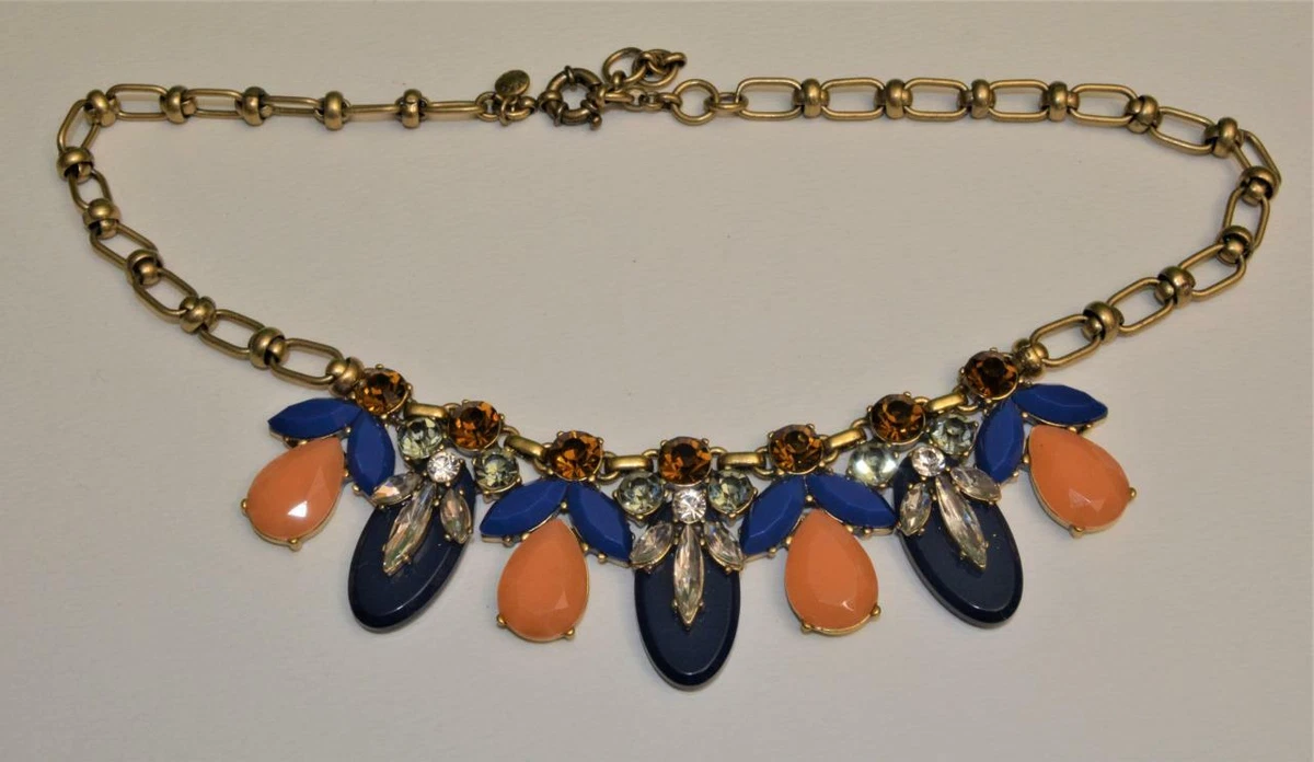 Navy statement necklace online
