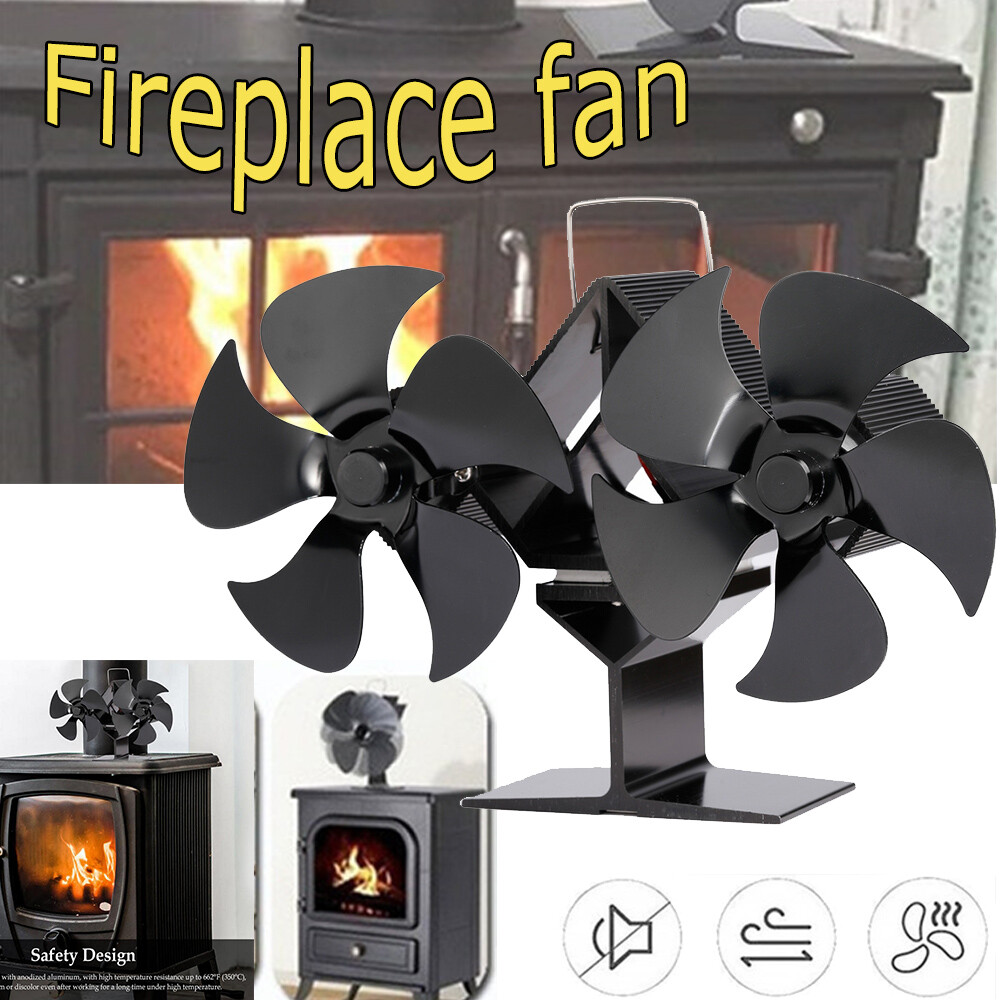 4-10 Blades For Heat-driven Wall Wood Stove Fan Firewood Burner Fireplace  Quiet | eBay