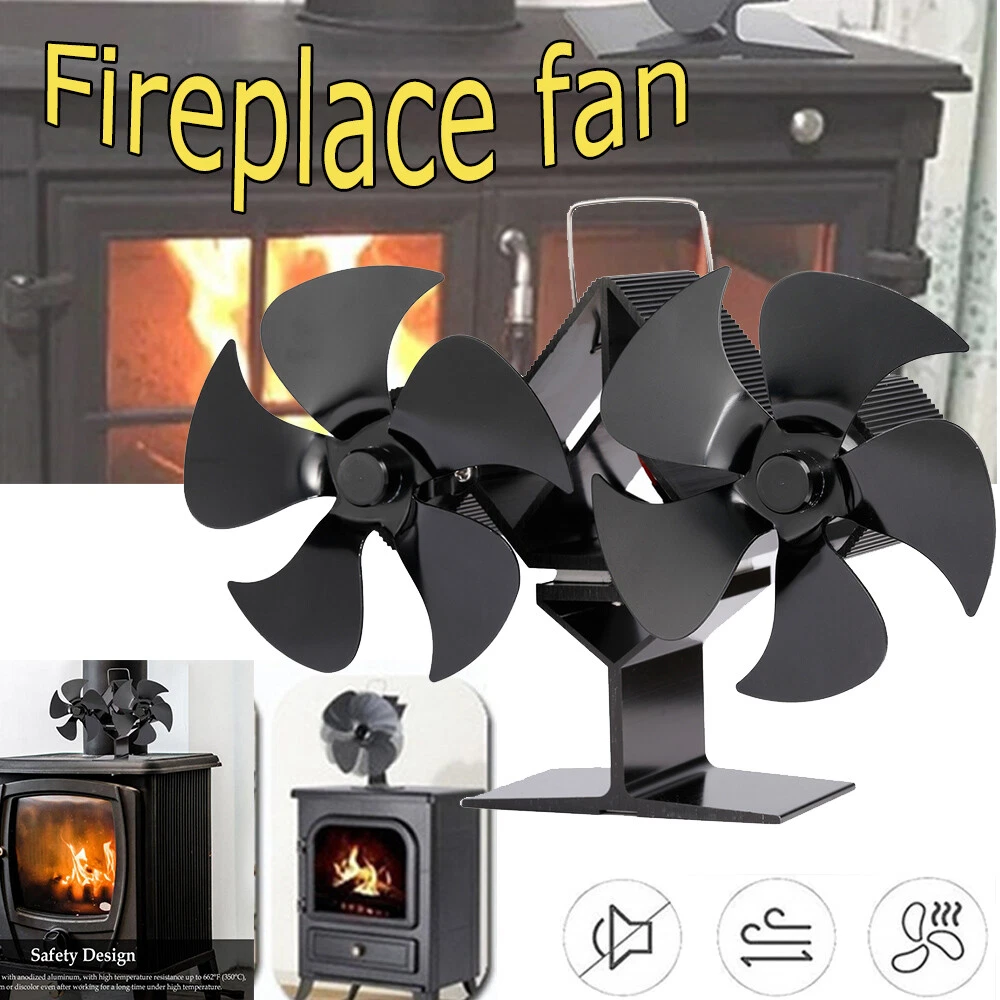 4-10 Blades For Heat-driven Wall Wood Stove Fan Firewood Burner Fireplace  Quiet | eBay