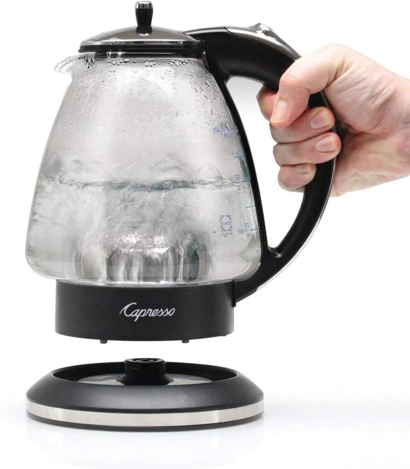 Capresso H2O Glass Rapid-Boil Kettle (48 oz, Black/Polished Chrome) - New - Image 3 of 4