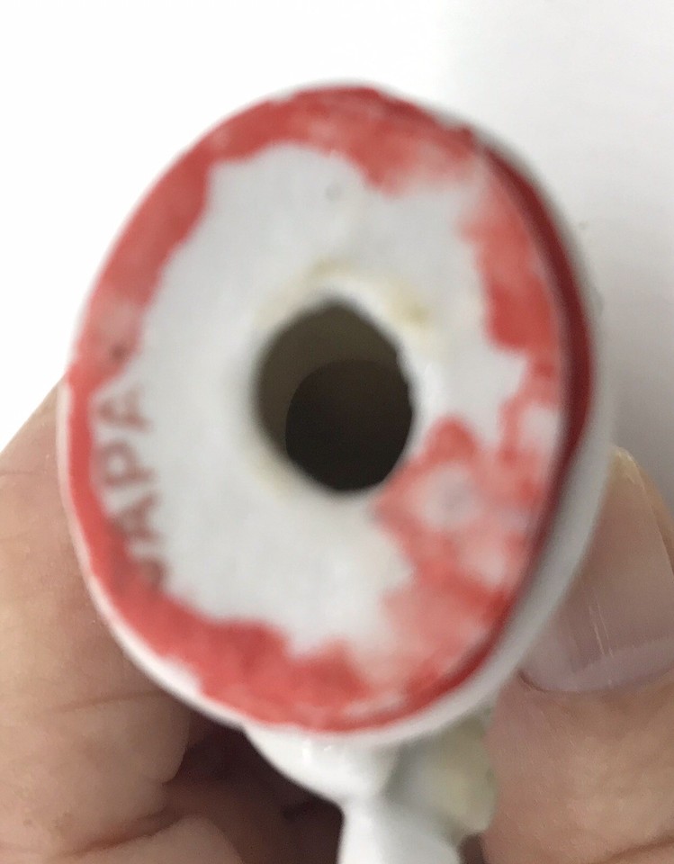 Vtg Red Japan Mark Porcelain Christmas Boy Angel Playing Violin Pixie