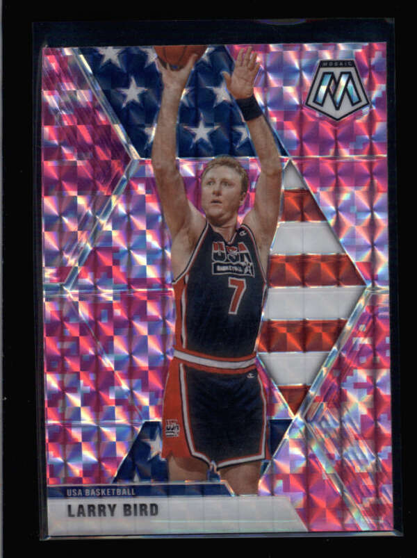 LARRY BIRD 2019/20 PANINI MOSAIC #254 TEAM USA PINK CAMO PRIZM