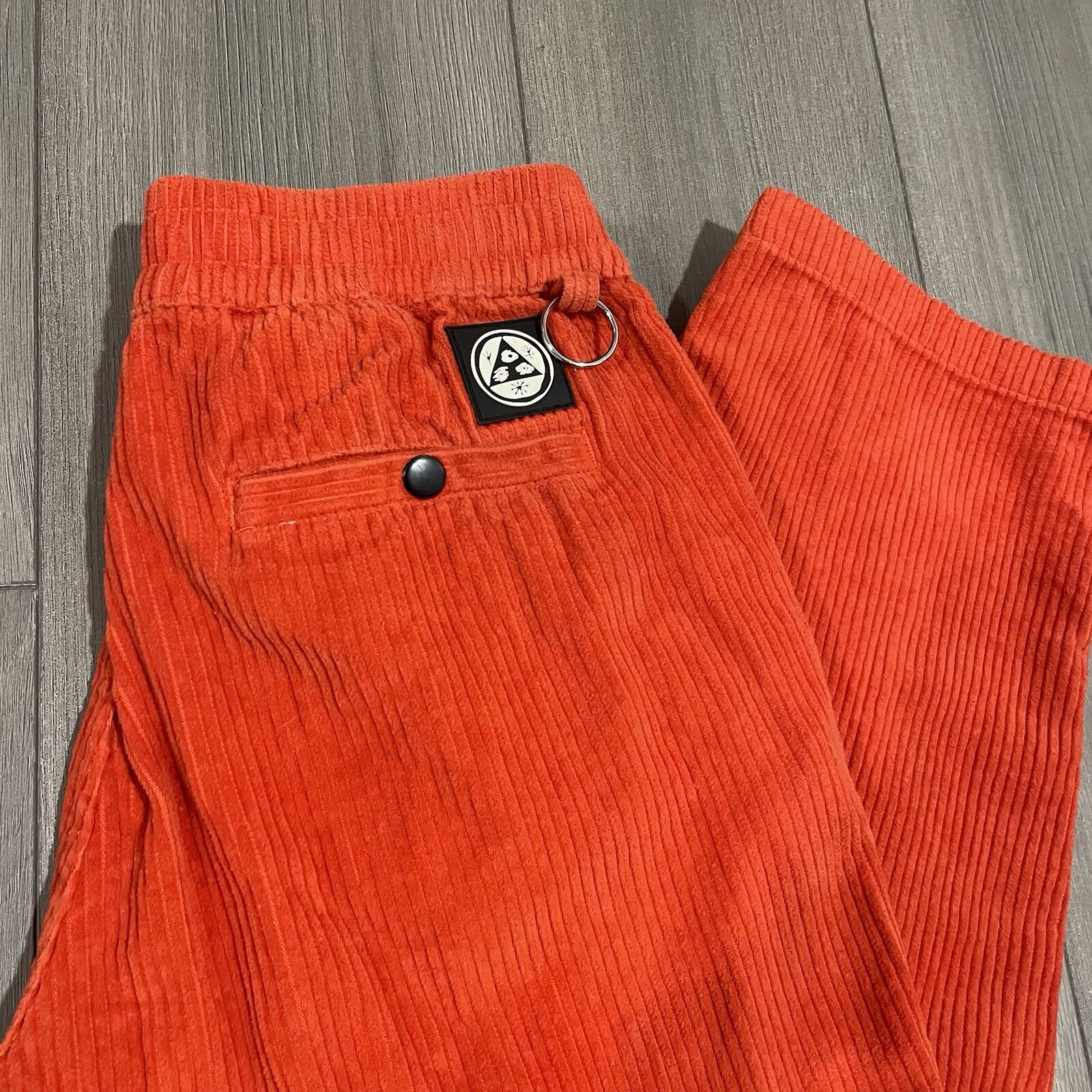 Corduroy Pants Y2k Baggy Men&rsquo;s Small Orange Key Loop