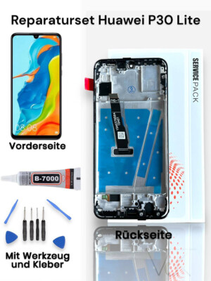 Huawei P30 Lite Original Service Pack Display Touch Rahmen Schwarz