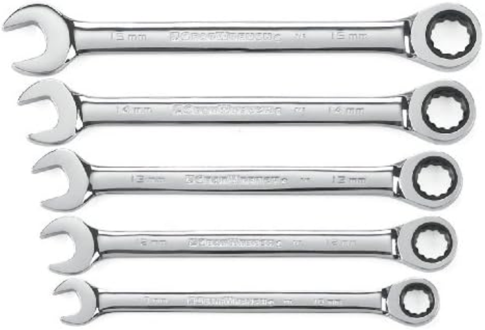 GEARWRENCH Set di chiavi metriche combinate a cricchetto, 5 pezzi, 12 punti, 930