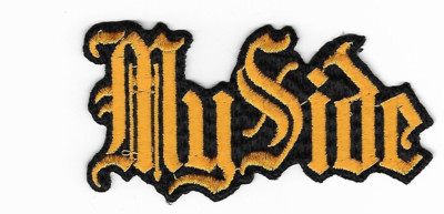 My Side Old English Patch Embroidered Letters Iron On or Sew On 
