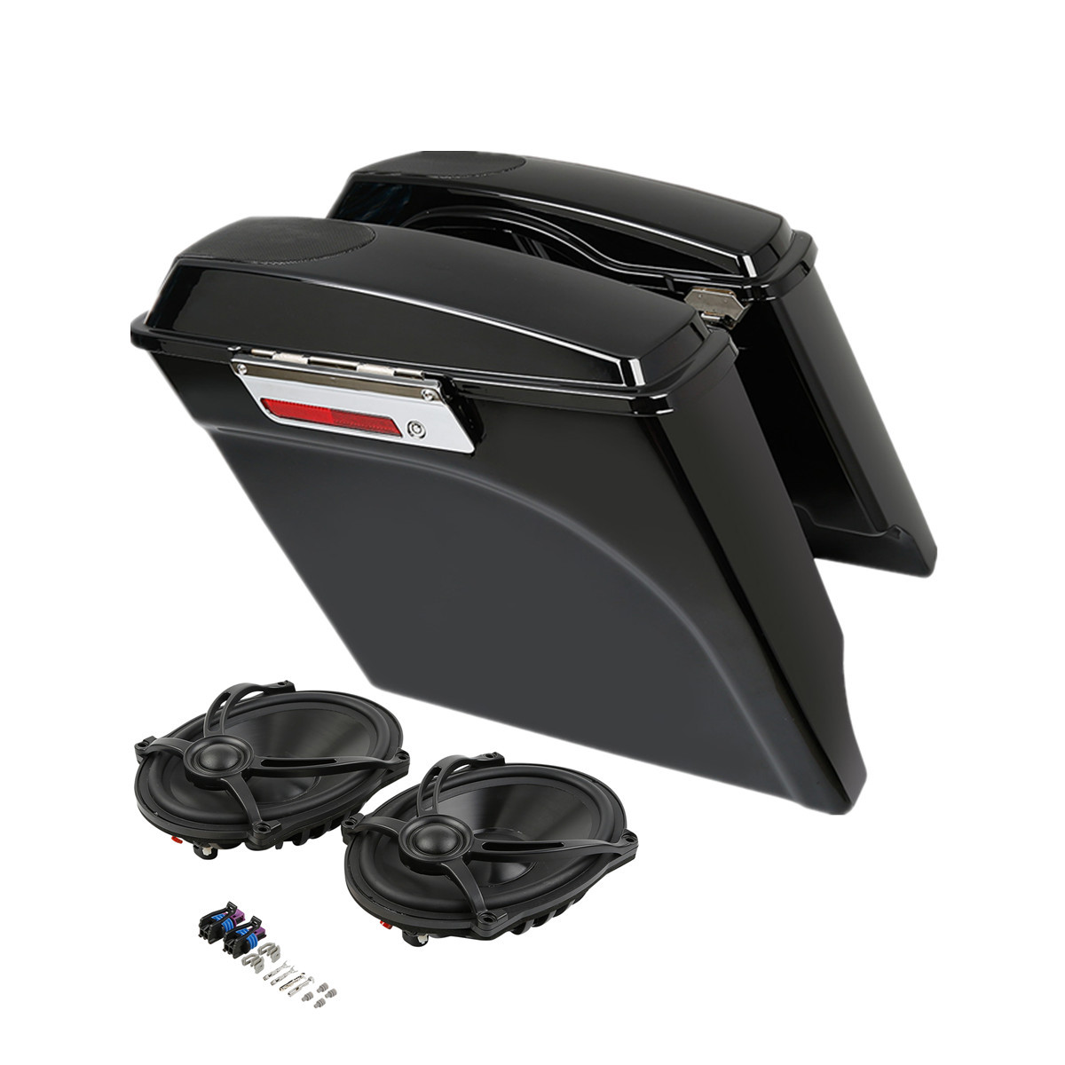 5" Stretched Extended Saddle Bags Saddlebags + Speakers For Harley Touring 9313 eBay